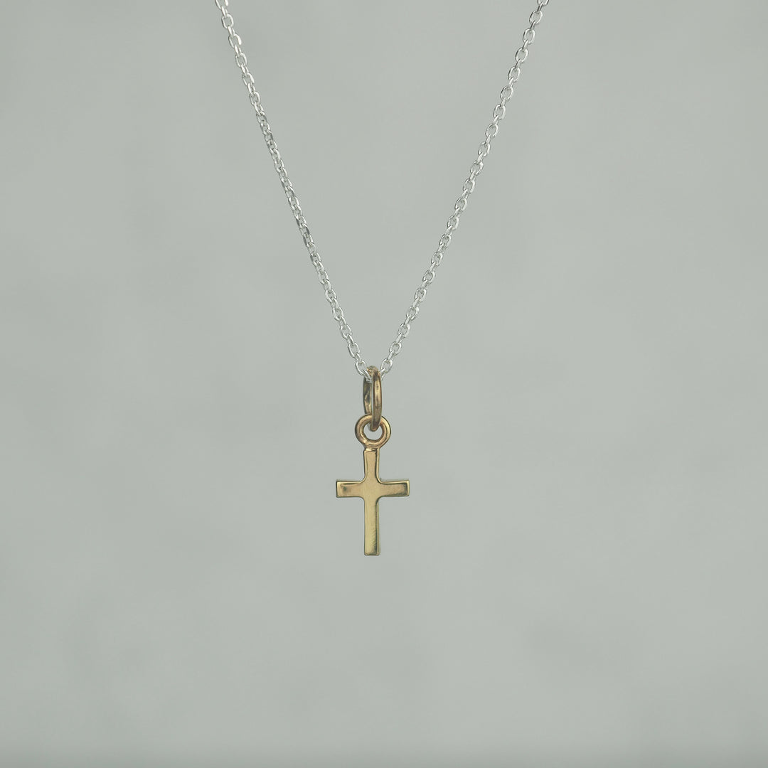 Silver Necklace "Cross Gold" シルバー ネックレス-ネックレス-yuzen-official
