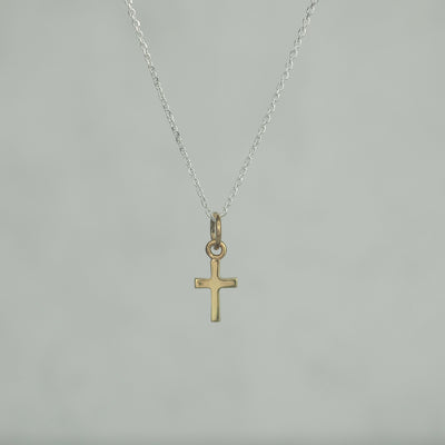 Silver Necklace "Cross Gold" シルバー ネックレス-ネックレス-yuzen-official