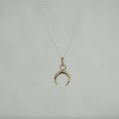 Silver Necklace "Crescent moon Gold" シルバー ネックレス-ネックレス-yuzen-official