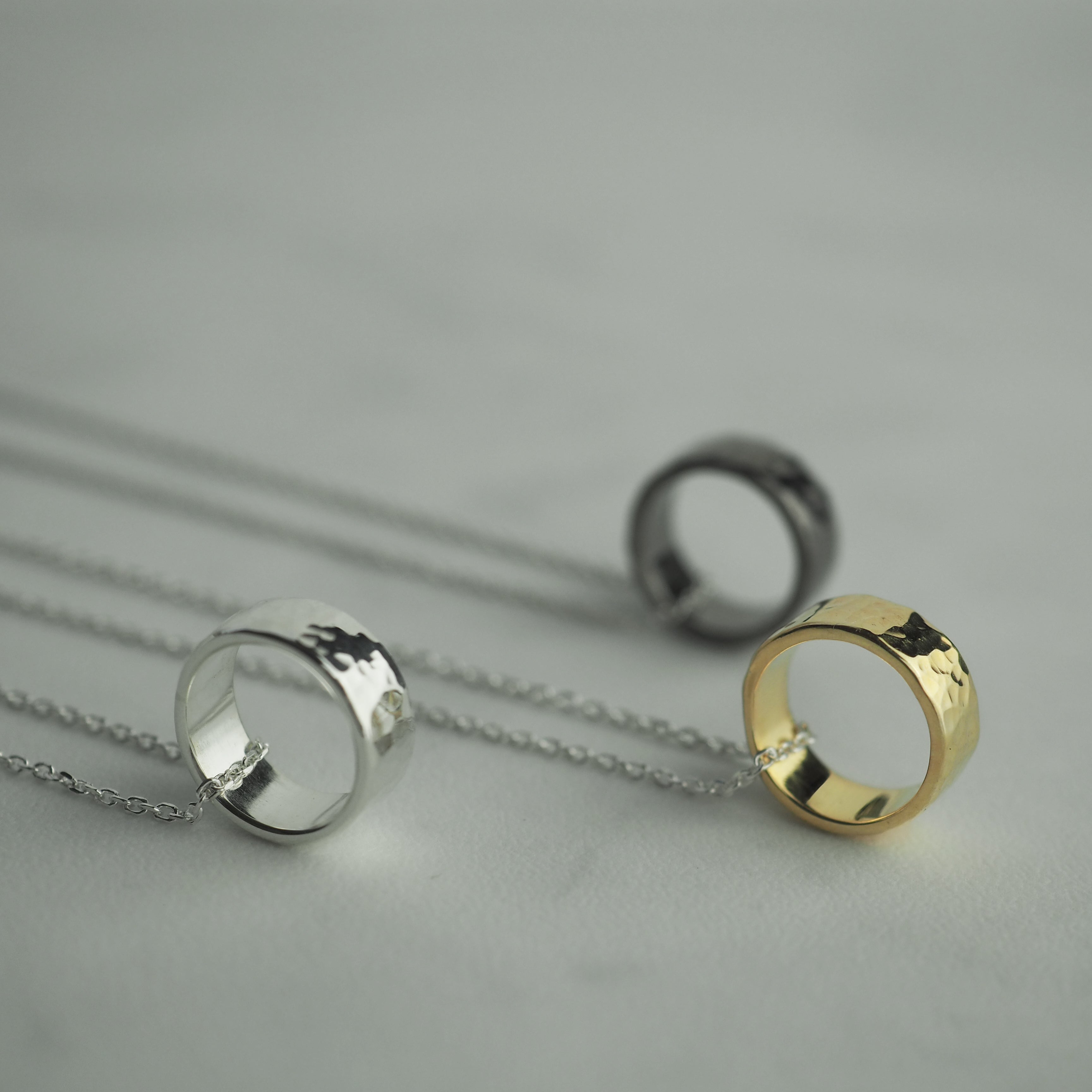 シルバー　104g まとめ silver 925　地金　リング　ネックレス Silver Necklace -Tsuchime Ring Gold- シルバー ネックレス – yuzen