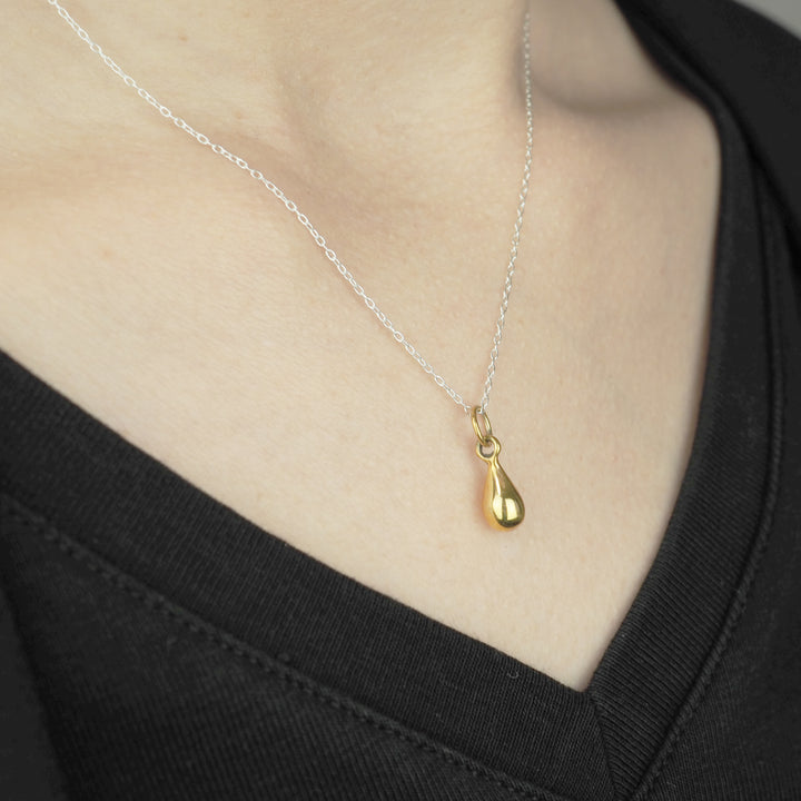 Silver Necklace "Drop Gold" シルバー ネックレス-ネックレス-yuzen-official
