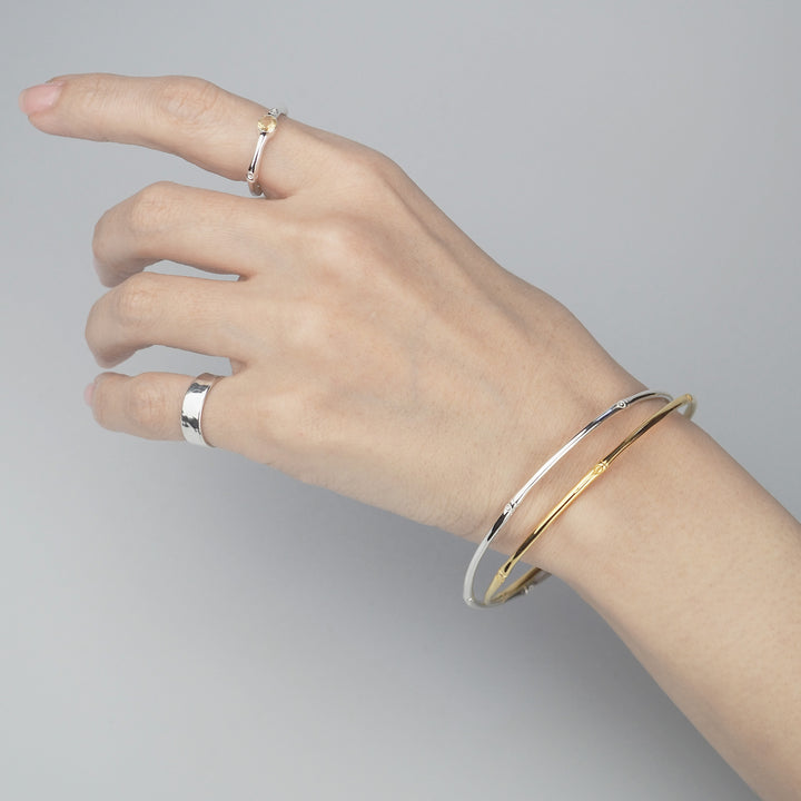 Silver Bangle -BB 002- シルバー ゴールド バングル-バングル-yuzen-official