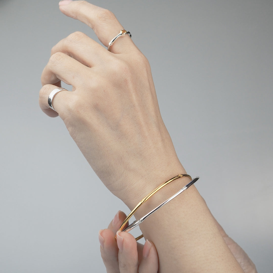 Silver Bangle -BB 002- シルバー ゴールド バングル-バングル-yuzen-official