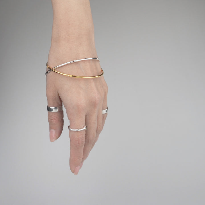 Silver Bangle -BB 002- シルバー ゴールド バングル-バングル-yuzen-official